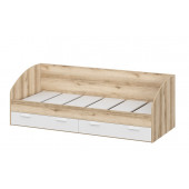 Кровать с ящиком Геометрия-1 (Белый/Делано светлый)