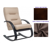 Кресло-качалка Неаполь Модель 13 (Орех текстура/Ткань коричневый Velutto 23)