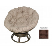 Кресло Papasan Swivel (Ротанг №6, ткань Matador 010) УЦЕНКА