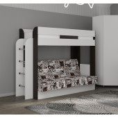 Кровать Колибри с диваном (Белый/Венге/Буквы 2)
