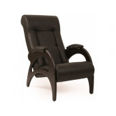 Кресло для отдыха Неаполь Модель 9 без лозы (Венге-эмаль/Экокожа Коричневый Dundi 108)