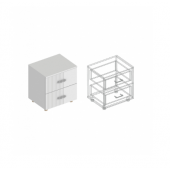 Тумба прикроватная Сандра с 2 ящиками (Белый лофт)