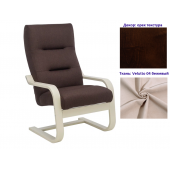 Кресло для отдыха Неаполь Модель 2 (Орех текстура/Ткань бежевый Velutto 04)