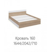 Кровать Алёна 1.6 с настилом (Дуб сонома/Белый)