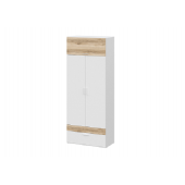 Шкаф двух-дверный Геометрия-4 (Белый/Делано светлый)