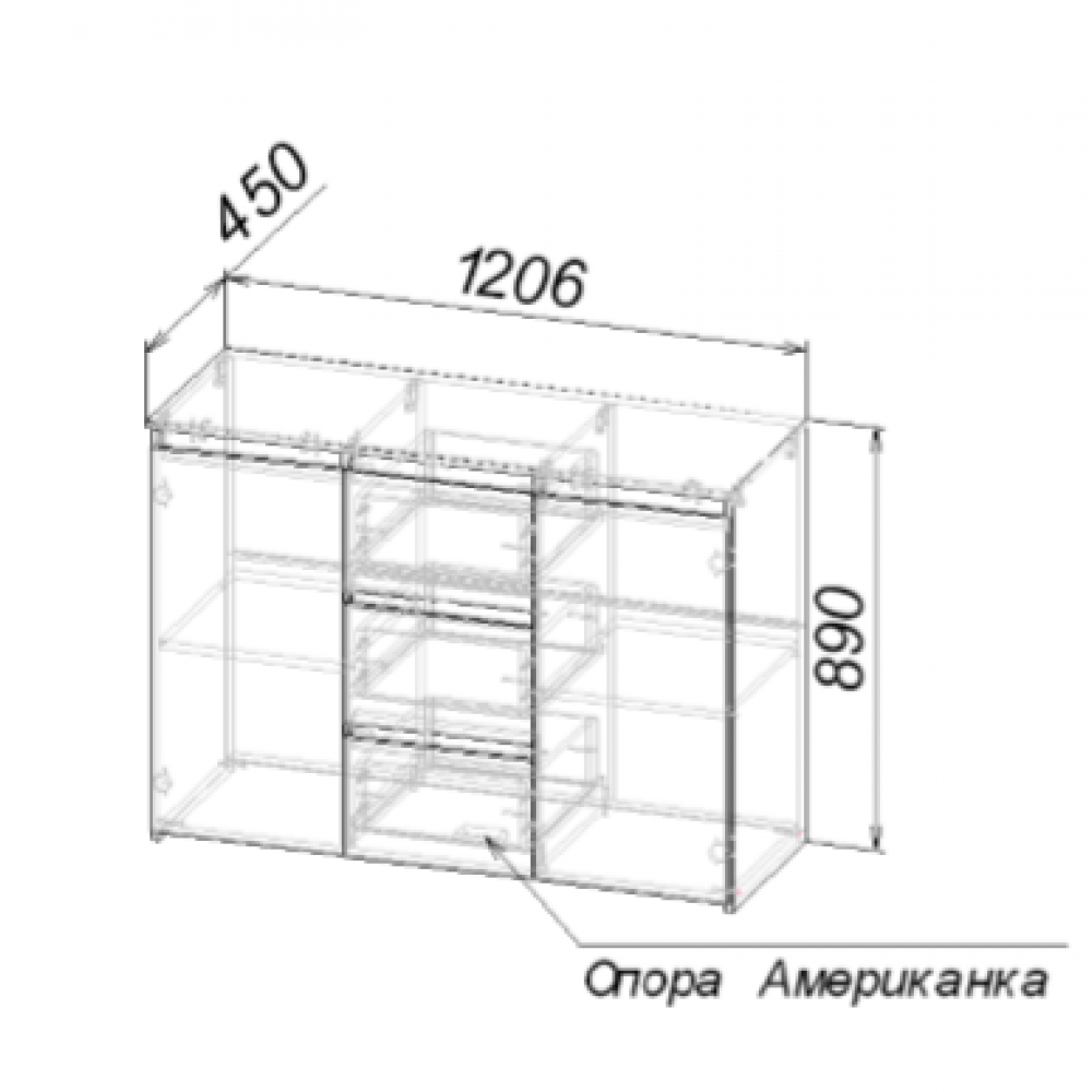 Милано 3 комод дуб сонома светлый ателье темное