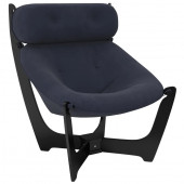 Кресло для отдыха Неаполь Модель 8 (Венге-эмаль/Ткань Синий Verona Denim blue)