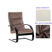 Кресло для отдыха Неаполь Модель 4 (Слоновая кость/Ткань коричневый Velutto 23)