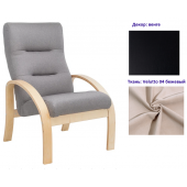 Кресло для отдыха Неаполь Модель 6 (Венге/Ткань бежевый Velutto 04)