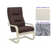 Кресло для отдыха Неаполь Модель 2 (Слоновая кость/Ткань серый Velutto 52)