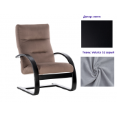 Кресло для отдыха Неаполь Модель 4 (Венге/Ткань серый Velutto 52)