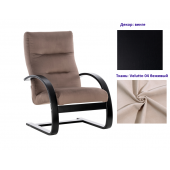 Кресло для отдыха Неаполь Модель 4 (Венге/Ткань бежевый Velutto 04)