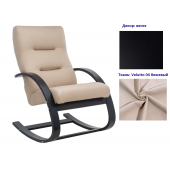 Кресло-качалка Неаполь Модель 13 (Венге/Ткань бежевый Velutto 04)