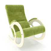 Кресло-качалка Неаполь Модель 3 (дуб шампань-эмаль/Ткань Зеленый Apple Green)
