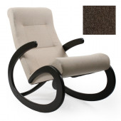 Кресло-качалка Неаполь Модель 1 (Венге-эмаль/Ткань Темно-коричневый Malta 15 А)