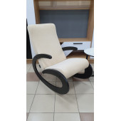 Кресло-качалка Неаполь Модель 1 (Венге-эмаль/Ткань Ваниль Verona Vanilla)