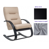 Кресло-качалка Неаполь Модель 13 (Венге/Ткань серый Velutto 52)